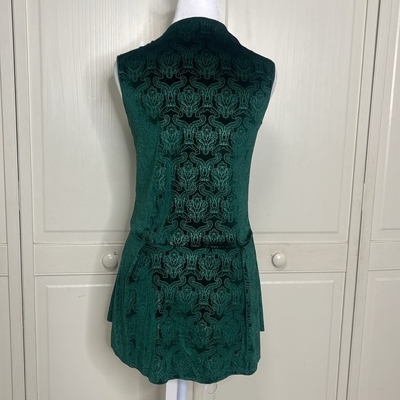 Spirit Woodland Huntress Emerald Green Corset Sleeveless Velvety Top, Size M - Picture 5 of 9